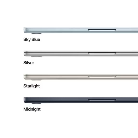 MacBook Air de 13" de Apple con chip M5, CPU de 10 núcleos / GPU de 10 núcleos, 16 GB de memoria, SSD de 1 TB - Plata