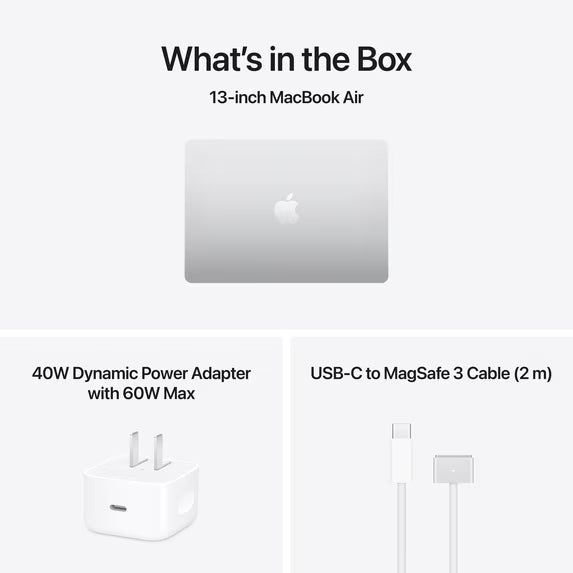 MacBook Air de 13" de Apple con chip M5, CPU de 10 núcleos / GPU de 10 núcleos, 16 GB de memoria, SSD de 1 TB - Plata